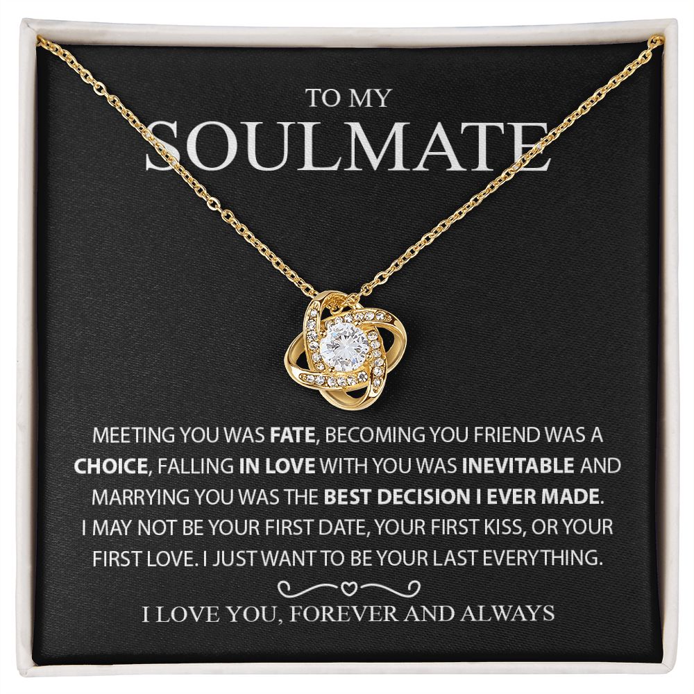 To My Soulmate - Love Knot Necklace