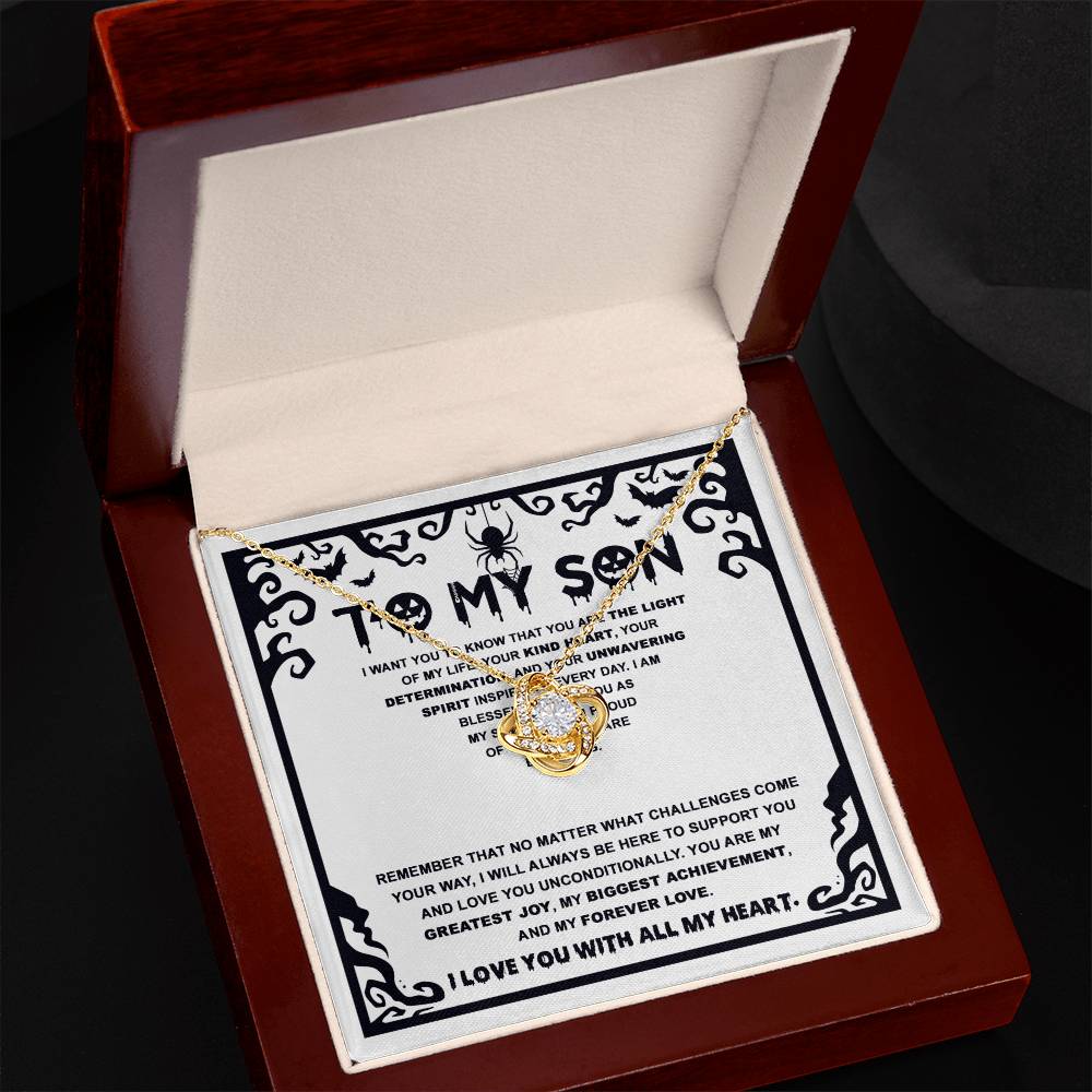 Son-Proudest Achievement cuban neck Love Knot Necklace-Best Seller!