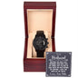 To My Husband - Meeting you was fate Black Chronograph Watch W/Mahogany Box