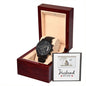 My Husband, My Love- Black Chronograph Watch W/Mahogany Box