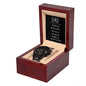 Dad You Have Loved Me- Black Chronograph Watch W/Mahogany Box