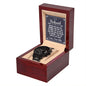To My Husband - Meeting you was fate Black Chronograph Watch W/Mahogany Box