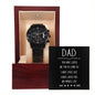 Dad You Have Loved Me- Black Chronograph Watch W/Mahogany Box