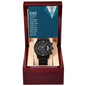 Dad-You Only know About Half Of It- lBlack Chronograph Watch W/Mahogany Box
