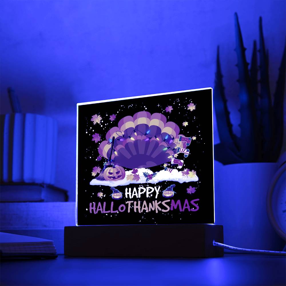 HappyHalloThanksMas Best Selling Acrylic Plaque