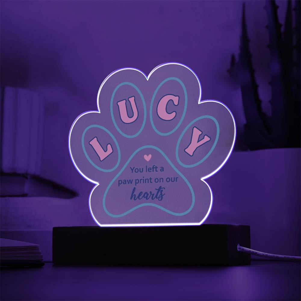 Paw Print Acrylic Plaque - You Left A Paw Print
