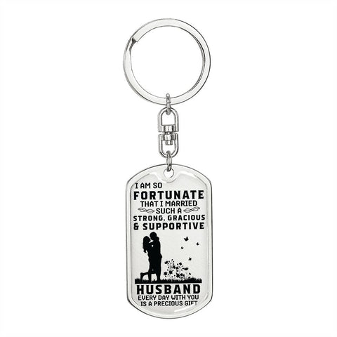 For Husband- Dog Tag Keychain