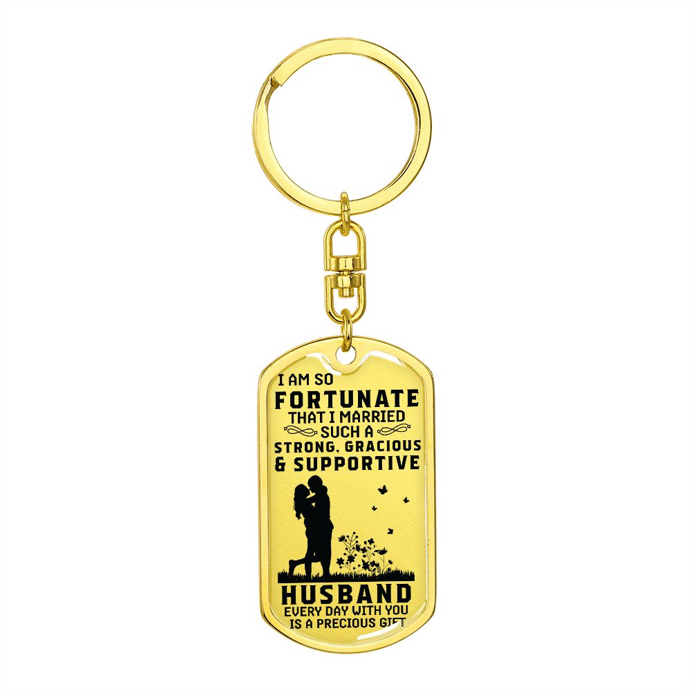 For Husband- Dog Tag Keychain
