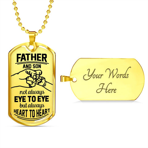 Father And Son Dog Tag Necklace Engravable