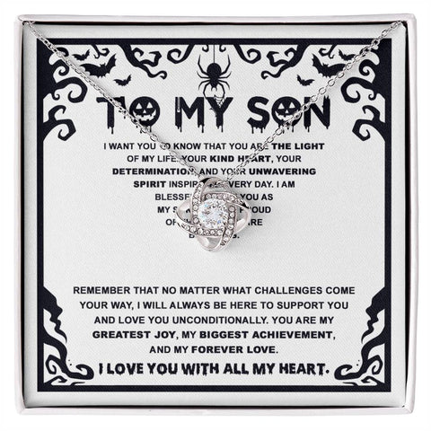 Son-Proudest Achievement cuban neck Love Knot Necklace-Best Seller!