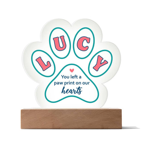 Paw Print Acrylic Plaque - You Left A Paw Print